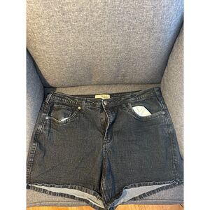 Hybrid & Co Black Denim Jean Shorts Size 20 Plus High Rise Curvy Stretchy Summer